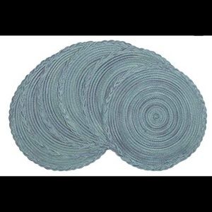 Set of 6 Round Braided Cotton Placemats Non-Slip, Heat Resistant, Indoor/Outdoor